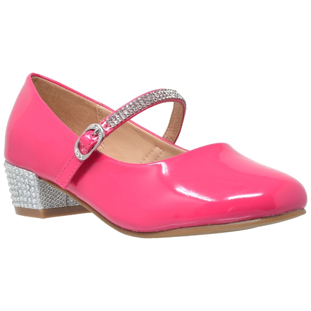 Fuchsia Rhinestone Ankle Strap Mary Jane